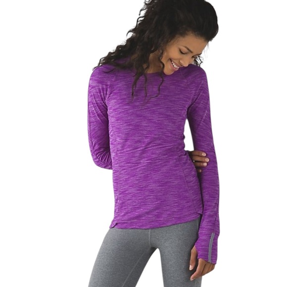 lululemon athletica Tops - Lululemon Runderful Long Sleeve Heathered Tender Violet Sz 6